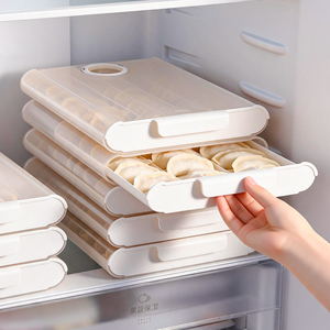 Boîte de rangement alimentaire multifonctionnelle pour congélateur, empilable, transparente, avec couvercle, pour raviolis surgelés, personnalisable (logo/couleur), compatible congélateur - Product Image 6