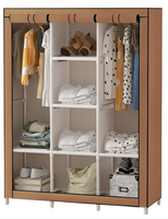 Armoire de rangement pliable portable en tissu non tissé, armoire de rangement imperméable et anti-poussière, meuble de rangement portable en tissu