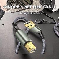 Câble USB 2.0 tressé en nylon de 2 m pour imprimante et MIDI (connecteurs plaqués or) |   Chine
