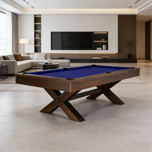 Mesa de Billar de Madera Maciza con Cojín de Pizarra y Bolsillos de Cuero Genuino, Juguete Competitivo Interactivo para Padres e Hijos - Product Image 2