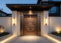Porte d'entrée double en PVC sur mesure, style européen, porte de sécurité principale, porte d'entrée de luxe pour appartement