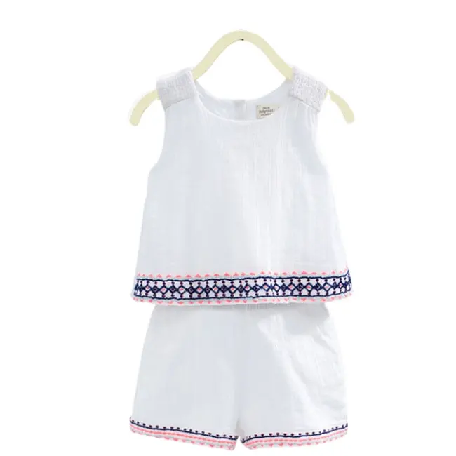 Hot girls plain jumpsuit embroidered china wholesale kids urban clothing