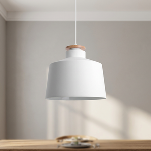 โมเดิร์นมินิมอลสไตล์ไม้สีดำสีขาวโลหะ E27โคมระย้าคลาสสิกนำแสงจี้ - Product Image 3