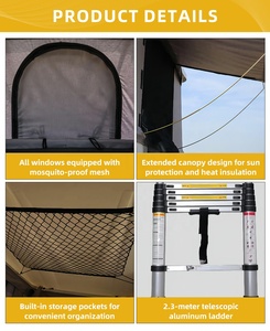 Tissu Oxford imperméable <span class=keywords><strong>pour</strong></span> SUV Abri de camping arrière de voiture portable <span class=keywords><strong>pour</strong></span> les aventures en plein air Abri à hayon SUV <span class=keywords><strong>Tente</strong></span> sur le toit - Product Image 5