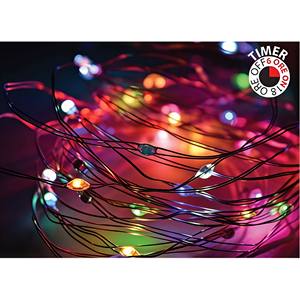 80 lumières de Noël multicolores à LED nano, alimentées par piles, 3,95 m + 0,15 m - Product Image 1