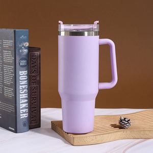 Gobelet de voyage isotherme en acier inoxydable à double paroi H1.0 avec poignée, 40 oz, anti-fuite, avec couvercle et paille, antidérapant, isolation thermique 6-12 heures - Product Image 5