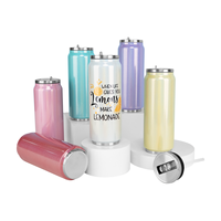 Bouteille d'eau thermos en acier inoxydable à double paroi de 503 ml (17 oz) pour sublimation, avec paillettes, effet caméléon, pour transfert thermique
