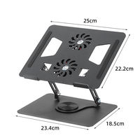 Support pour ordinateur portable ergonomique Charmount en fer et aluminium pliable avec rotation à 360° et ventilateur de refroidissement