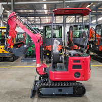 Expédition en 3-7 jours, Mini-excavatrice à chenilles de 1 tonne, moteur Euro 5, micro-pelle à queue zéro, pour espaces restreints, mini-pelle portable