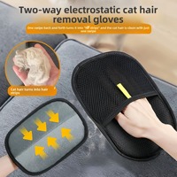 Gants de gros personnalisés pour l'élimination des poils d'animaux, rouleau anti-statique double face en polaire avec grattoir et brosse collante pour chats et chiens