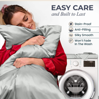 Ensemble de draps de lit en satin de soie moderne, 4 pièces, taille King, draps plats en polyester certifiés OEKO-TEX pour la maison et l'hôtel