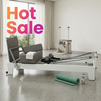 Máquina Profesional de Pilates Reformer para Estudio, con Base de Madera de Roble Macizo con Acabado de Pintura Horneada, Cama de Madera de Primera Calidad para Entrenamiento de Pilates y Yoga