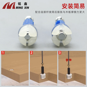 Ming Xin Insert de connexion en nylon métrique à rainures larges pour meubles et armoires LJ118 - Product Image 4
