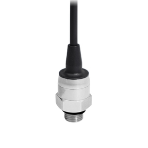 Stainless Steel Flow Sensor with Black Cable and Threaded Connector for Pneumatic Systems - Product Image 1