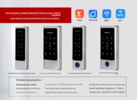 Lector de Control de Acceso WiFi Tuya App, Resistente a la Intemperie, Carcasa Metálica, Código de Acceso, Doble Frecuencia, Tarjeta RFID, 12V/24V
