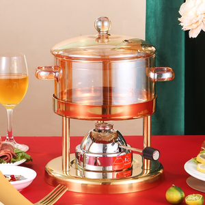 Casserole en verre transparent de haute qualité, design moderne, pour soupes et bouillons, avec poignée, bonne qualité - Product Image 3