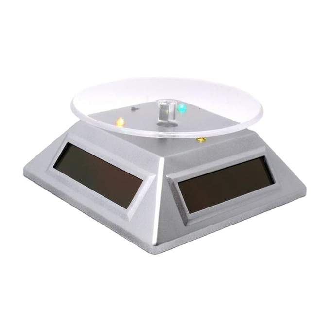 Solar Turntable with LED Light Display Stand Jewelry Jewelry Glasses Solar Display Stand