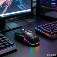 Souris de jeu professionnelle Dream Kacher Macro, filaire, USB, rétroéclairée par LED, capteur optique 4800 DPI, 7 boutons, ergonomique pour droitiers/gauchers