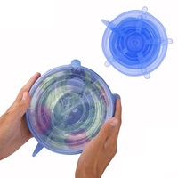 Couvre-verres en silicone réutilisables de qualité alimentaire BLUE DIAMOND BL-7842 avec logo personnalisé pour couvercles de verres en verre, accessoires de cuisine