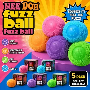 Nouvelle série de balles en silicone NeeDoh Fuzz Ball, jouet anti-stress pour ornement de bureau, soulagement de la pression, doux et amusant - à partir de 3 ans - Product Image 1