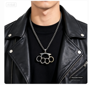 Collar con Colgante de Aleación de Zinc Estilo Punk Multicolor para Hombre, Listo para Enviar, Ideal para Motociclistas, Hombres del Hip-Hop y Fiestas - Product Image 5