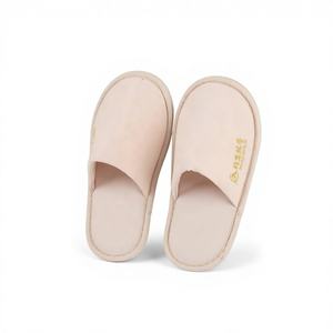 Pantofole di Lusso per Hotel in Peluche Stella, Lino e Pile Corallo, Biodegradabili, Ecologiche, Lavabili e Usa e Getta - Product Image 1