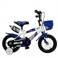 Vélo pour enfants 12 pouces en acier au carbone avec frein à câble, pédale ordinaire, vitesse unique, roues d'apprentissage, panier en plastique, pour garçons/filles de 4 à 8 ans