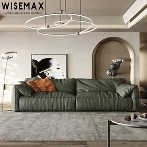 WISEMAX мебель, новый современный дизайн, l-образная зеленая кожа, чехлы для диванов chesterfield, мебель для гостиной отеля и спальни