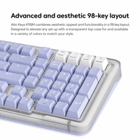 ALTO KEYS K98M Amber Series AI Keyboard Mekanik Plastik ABS Backlit Monokrom Nirkabel BT PS/2 yang Dapat Disesuaikan dan Dapat Ditukar (Hot-Swappable)