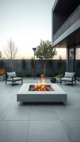 Table de foyer à flamme instantanée au gaz pour des soirées spontanées sur la terrasse, système d'allumage rapide, sécuritaire pour les fêtes dans le jardin