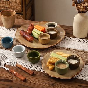 Retro Ceramic Dipping Soy Sauce Vinegar Dish Hot Pot Dipping Dish Seasoning Sauce Dish Porcelain Milk Jug <b>Small</b> Milk Pot - Product Image 3