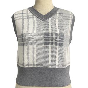 Vietnam laine fil machine à tricoter femmes col en V pull lisse tricots décontracté hiver chaud mode taille personnalisée pull - Product Image 1