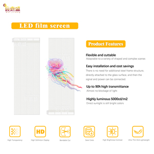 Trong suốt Màn hình LED hiển thị linh hoạt cho cửa sổ kính WA ngoài trời dính phim nhỏ pantalla trong suốt Màn hình LED - Product Image 2