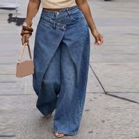 ZHEZHE Jean Cargo Irrégulier Décontracté en Denim Lavable Style Rétro Unique pour Femme – Nouvelle Collection 2026 Streetwear