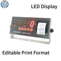 Indikator Timbangan Digital A1-7P-BQ dengan Printer Thermal Bersertifikasi OIML Kelas III Layar LED Bahan Stainless Steel untuk Timbangan Lantai