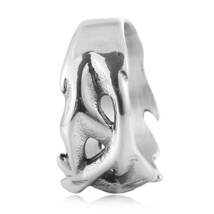 Anillo yunnique Tyrannosaurus Rex para hombre, de acero inoxidable, con forma de animal hueco, joyería de moda punk, regalo, diseño geométrico, color acero - Product Image 3