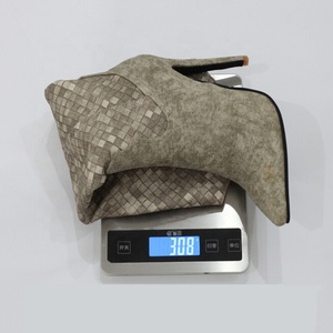 Retro Large Size 47 Women's <b>Knee</b>-<b>high</b> Thin Heel Knight Boots Pointed Toe on Denim Fabric Booties Wide Fit Shoes - Product Image 6