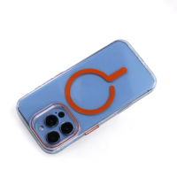 Coque de téléphone transparente avec logo creux pour iPhone 16 Pro Max, compatible avec la charge sans fil MagSafe