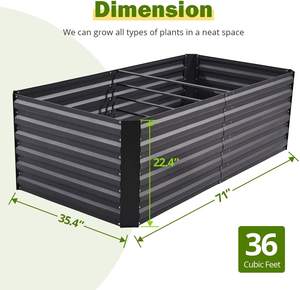 Lit de <span class=keywords><strong>jardin</strong></span> imperméable en <span class=keywords><strong>hauteur</strong></span>, pour le sol, 22.4 pouces, taille Extra haute, support de 36 pieds, boîte de planteur d'extérieur - Product Image 2