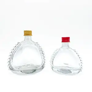 Direct Selling Transparent Custom 50ml 100ml Sealing Remy Martin Glass Liquor Bottle with Screw Lid