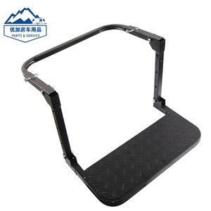Heavy Duty <b>Foldable</b> Tire <b>Step</b> For Trailer Truck Offroad Steel Black Manual Folding - Product Image 4