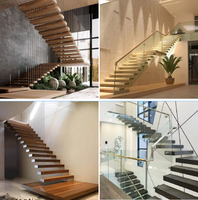Escalier Flottant ACE Moderne en Bois Invisible à Monopoutre pour Intérieur