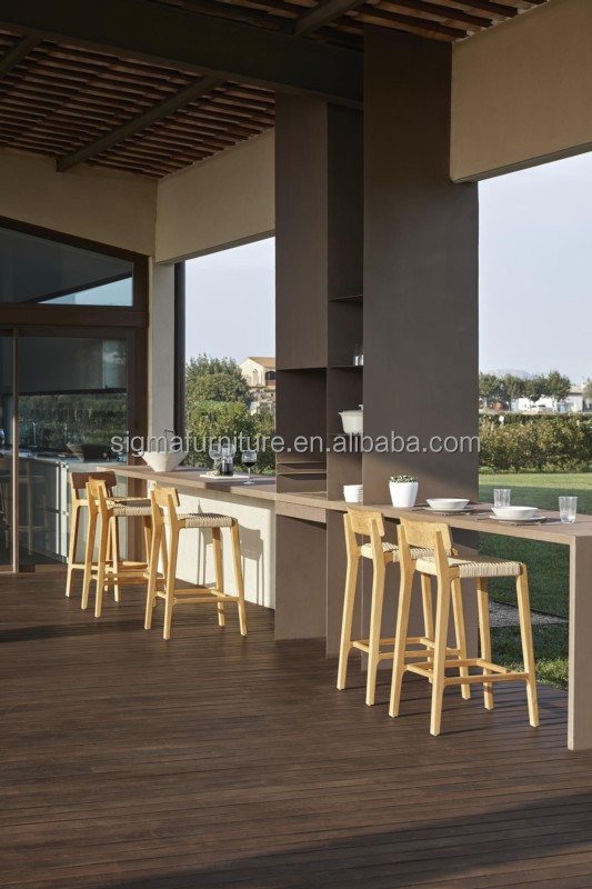 Lovely Design New Arrival Home Bar Outdoor Patio Furniture Teak Wood Bar Stool