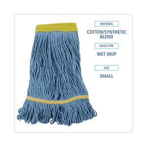 Boardwalk BWK501BL 5-inch Blue Super Loop Wet Mop Head Small 12/Carton for Cleaning - Product Image 3