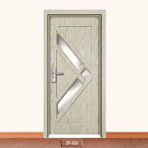 Diferentes Colores de madera de la puerta Interior de la entrada de la posición de acero barato puerta de la habitación