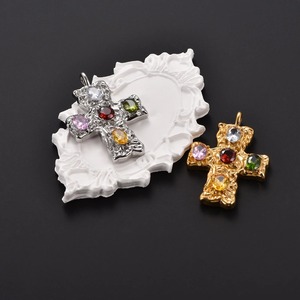 Colgantes de Cruz de Acero Inoxidable con Zirconia de Colores, Resistentes al Agua y al Deslustre, Accesorios de Joyería DIY de Alta Calidad - Product Image 4