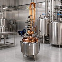 Colonne de distillation en cuivre 50L 100L 200L pour distillation continue d'éthanol domestique, équipement de distillation d'alcool