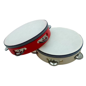 Tambourin à main en métal et bois, diamètre 10 cm, certifié CE EN71, pour danse, église, fête, mariage, enfants et adultes - Product Image 4