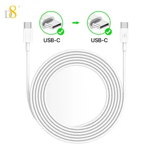 D8 60W USB C ke USB C kabel, pengisian cepat pengisi daya iPhone15, USB-C panjang 3.3ft ke USBC kabel daya untuk iPhone15/15Puls/15Pro