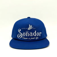 Gorra de Béisbol/Skate Personalizada con Bordado de Mariposa en Caligrafía Cursiva, Azul Rey, de Algodón, con Visera Plana, 5 Paneles y Cierre a Presión